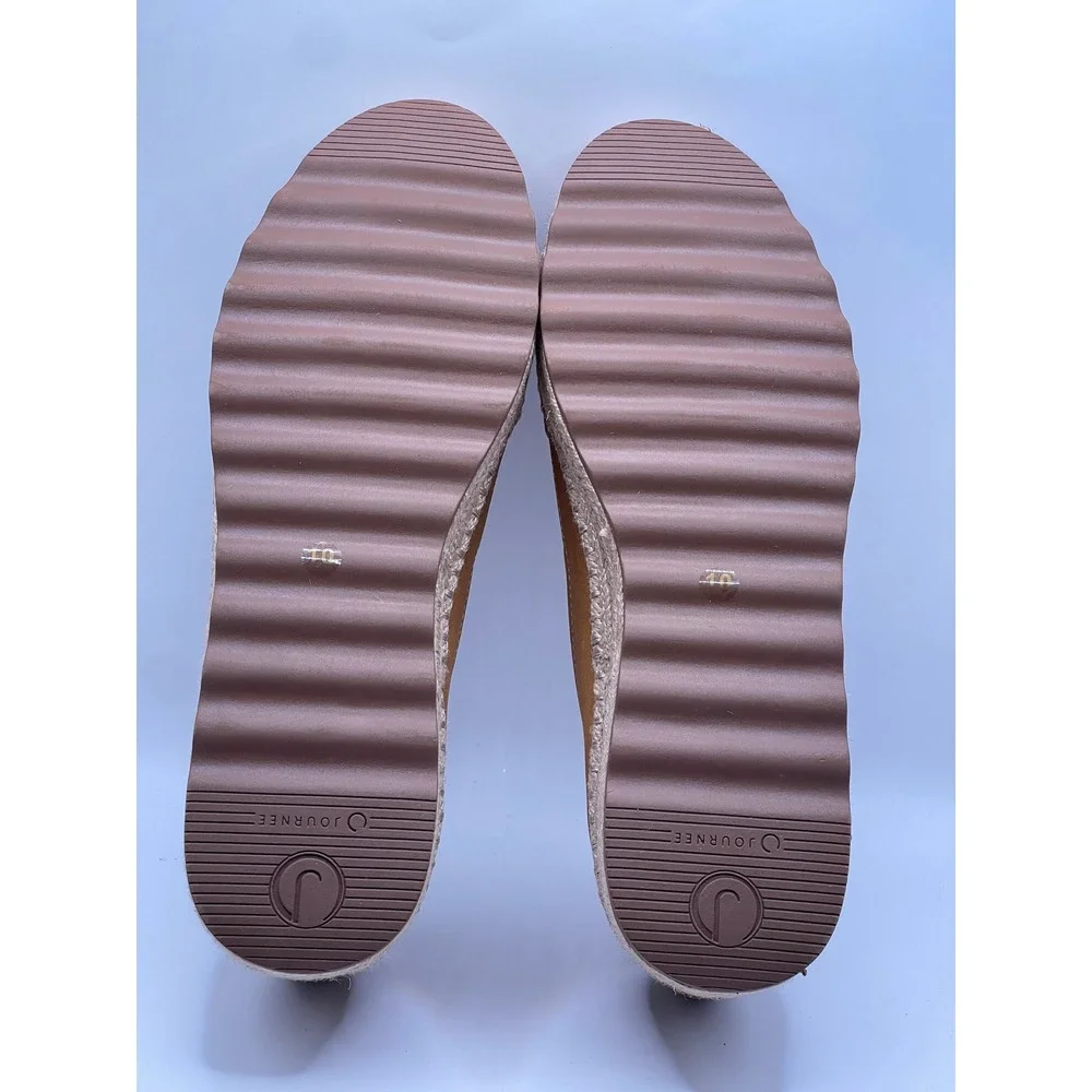 Journee Collection Catalina Tan Espadrille Platform Loafers Shoes Womens 10 M